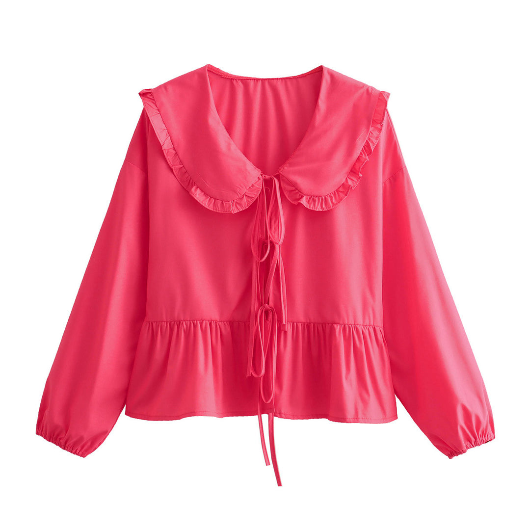 Damen verspielt geschnittene Bluse mit Rüschendetails EB