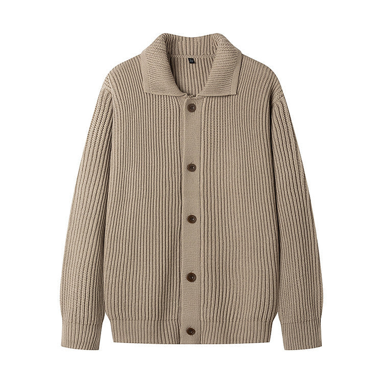 Herren Strickjacke mit sportlichem Design und modischem Schalkragen EB