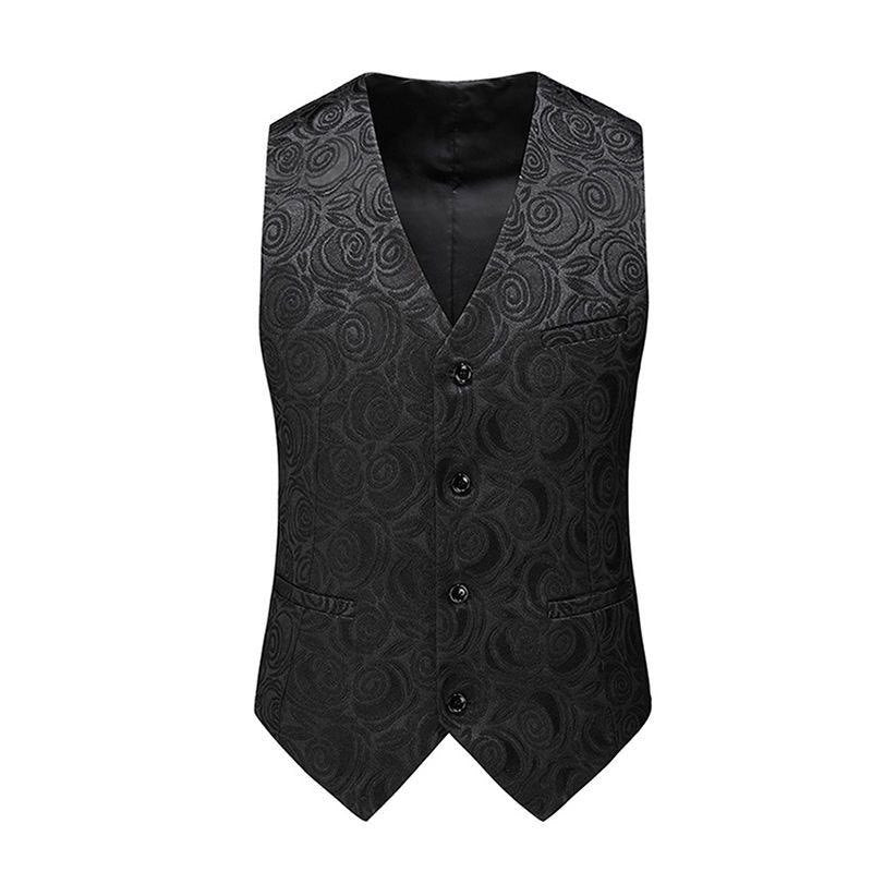 Herren nan Jacquardweste mit ornamentaler Struktur, spitz zulaufendem Saum und satinierter Rückseite EB