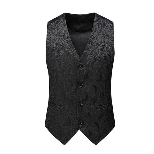 Herren nan Jacquardweste mit ornamentaler Struktur, spitz zulaufendem Saum und satinierter Rückseite EB
