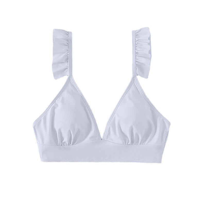Damen Triangel-Bikinioberteil mit verspielten Rüschendetails EB