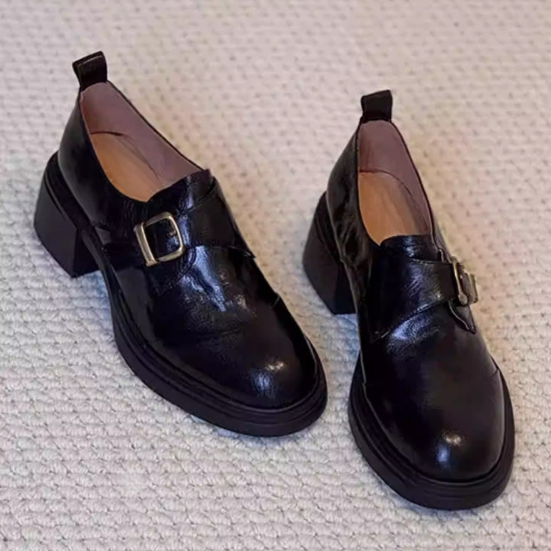 Damen elegante Mokassins mit modischem Schnallenakzent EB