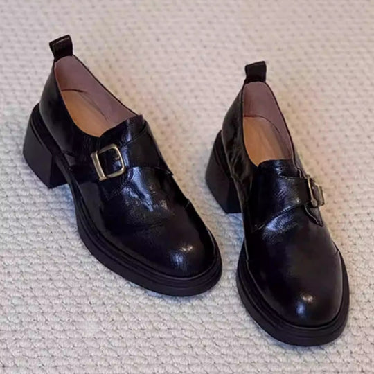 Damen elegante Mokassins mit modischem Schnallenakzent EB