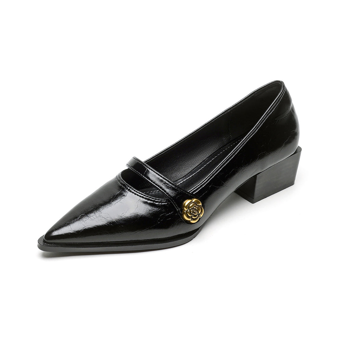 Damen elegante Pumps mit modischer Schnallenverzierung EB
