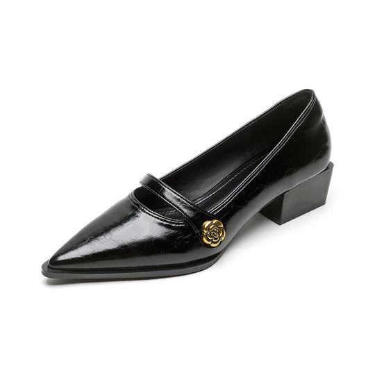 Damen elegante Pumps mit modischer Schnallenverzierung EB