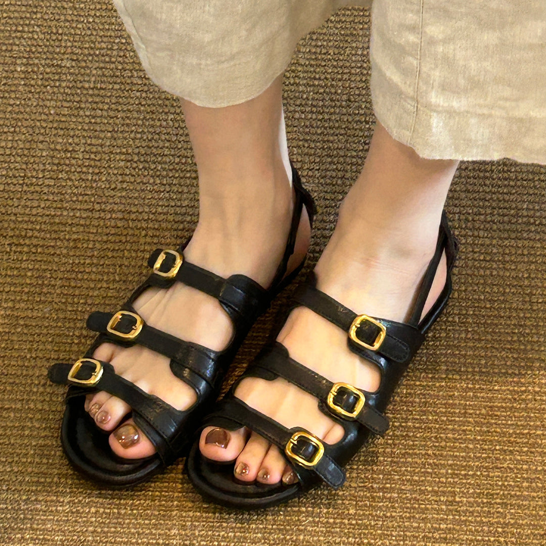 Damen Sandalen mit verstellbarem Riemchen-Design und komfortablem Fußbett EB