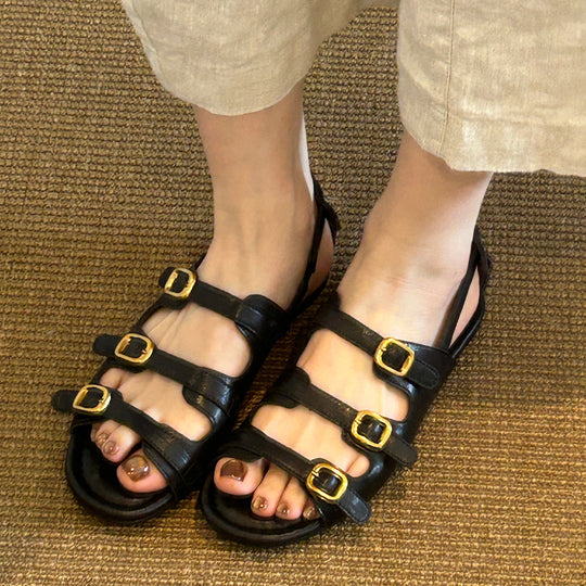 Damen Sandalen mit verstellbarem Riemchen-Design und komfortablem Fußbett EB