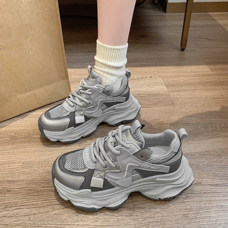 Damen Modische Komfort-Sneaker mit atmungsaktiver Mesh-Oberfläche und dämpfender Sohle EB