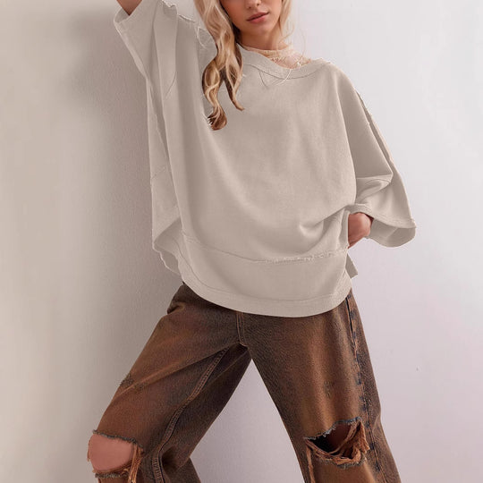 Damen oversized Sweatshirt mit fließendem Schnitt EB