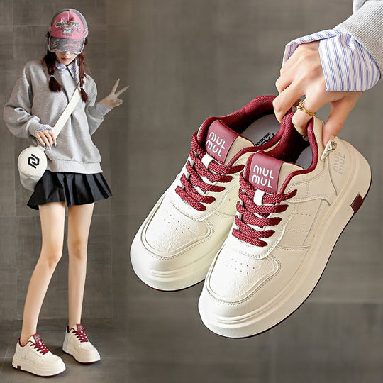 Damen modische Sneakers mit dicker Laufsohle und sportlichem Obermaterial EB