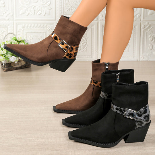 Damen elegante Ankle-Boots mit modernem Design und stilvollen Metallakzenten EB