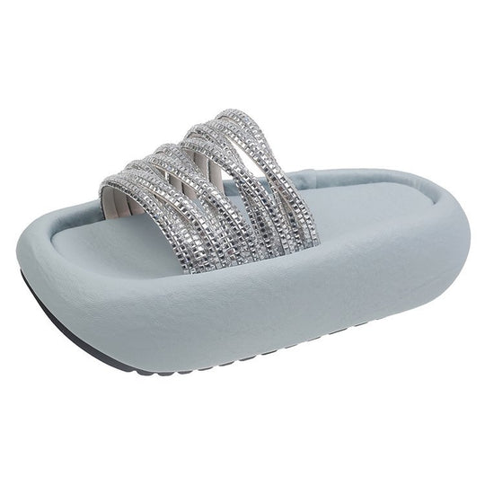 Damen modische Clogs mit eleganter Glitzerapplikation und bequemer Sohle EB
