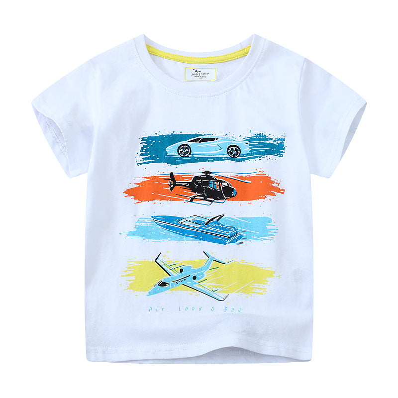 Jungen Kurzarm T-Shirt mit aufregendem Fahrzeugdesign EB