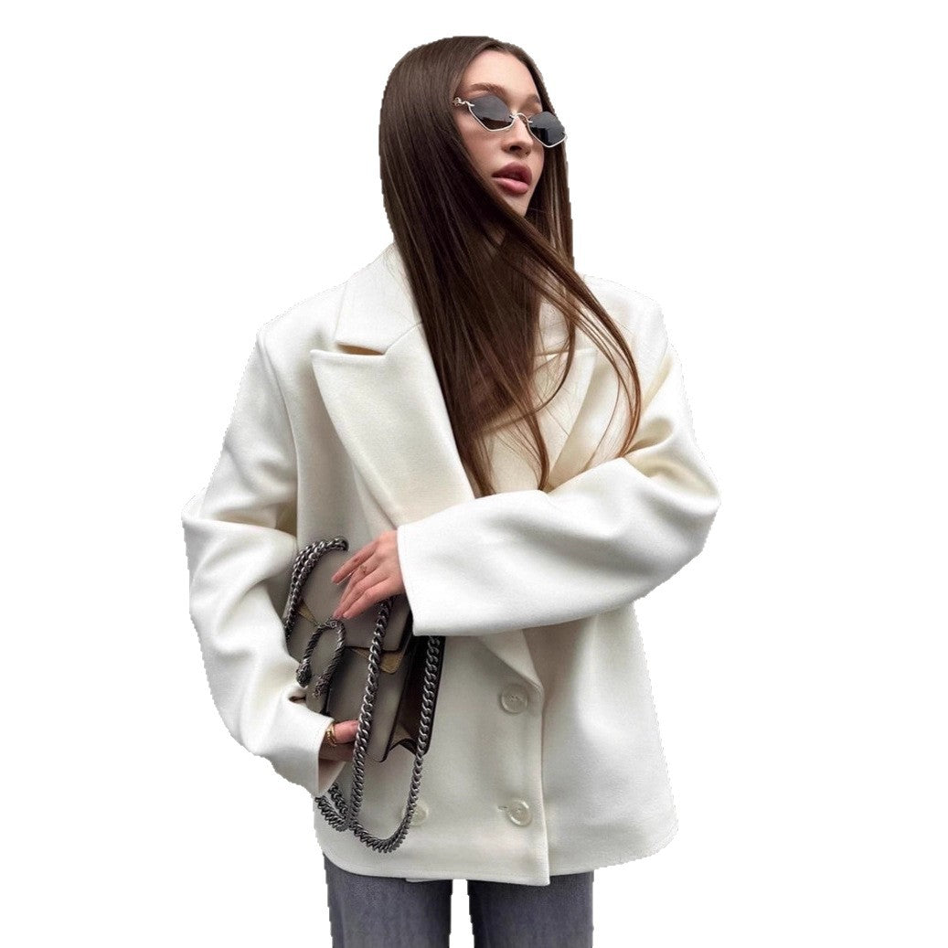 Damen modische oversized Blazerjacke mit schickem Design EB