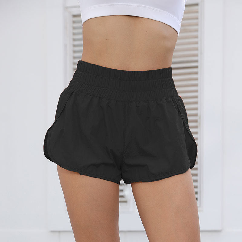 Damen Sportliche Laufshorts mit elastischem Bund und seitlichen Taschen EB