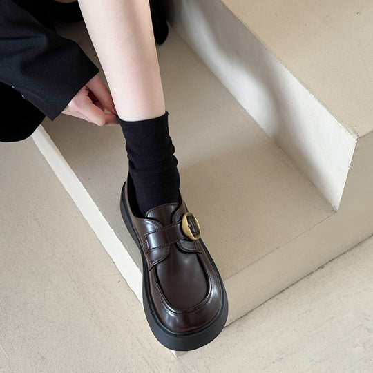 Damen elegante Mokassins mit modischem Schnallenverschluss EB
