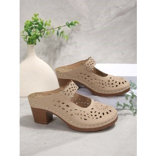 Damen Komfortable Plateausandalen mit offenem Zehenbereich und dekorativem Schnitt EB