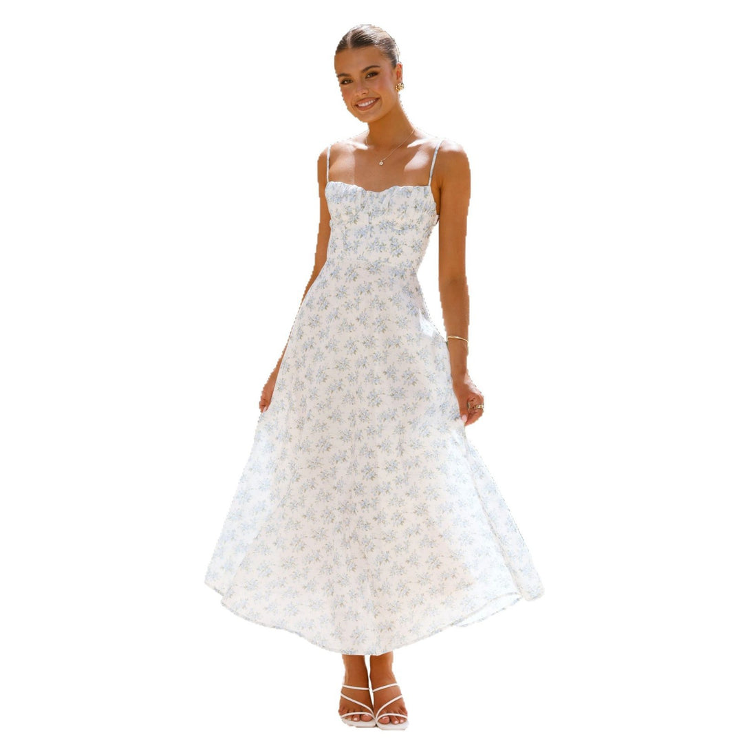 Damen Maxikleid mit zarten Blumenmuster EB