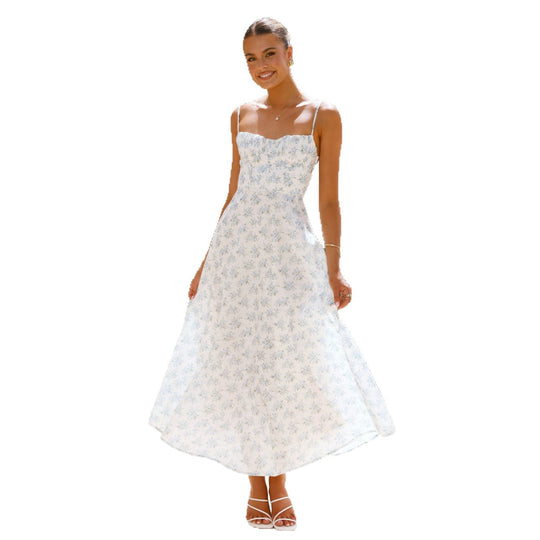 Damen Maxikleid mit zarten Blumenmuster EB