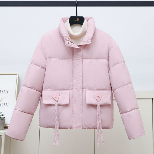 Damen gesteppte Übergangsjacke mit hohem Kragen und modernen praktischen Taschen EB
