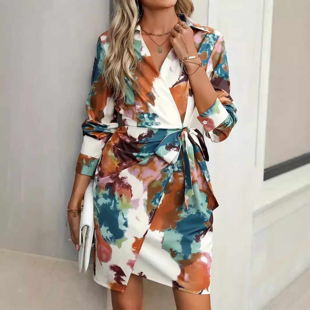 Damen Wickelkleid mit geschmackvollem Farbverlauf EB