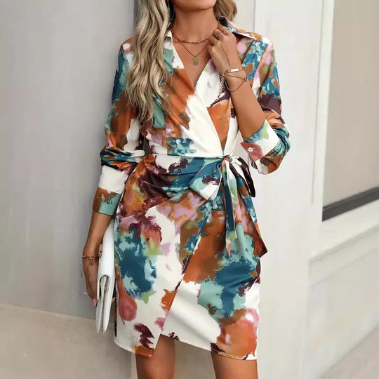 Damen Wickelkleid mit geschmackvollem Farbverlauf EB