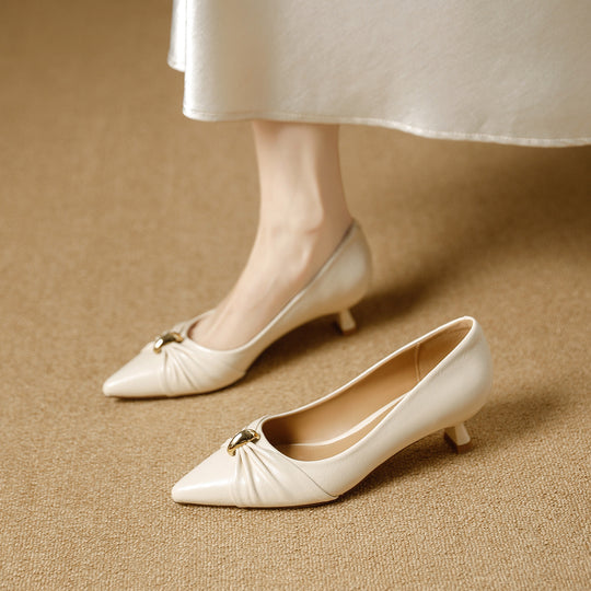 Damen elegante spitze Pumps mit dekorativer Schleife EB
