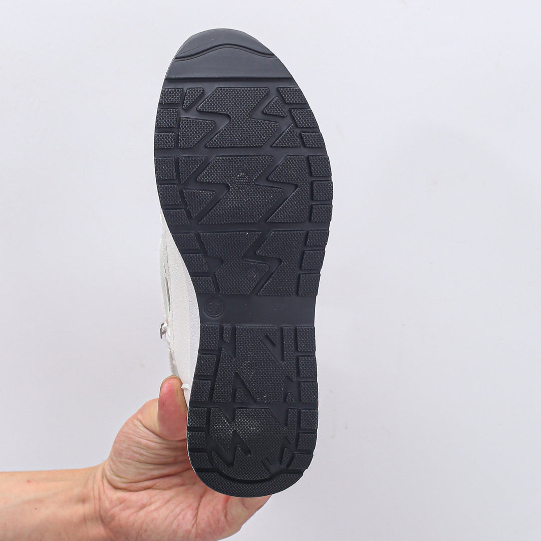 Damen Plateau-Slipper mit Klettverschluss und Cut-Out-Design EB