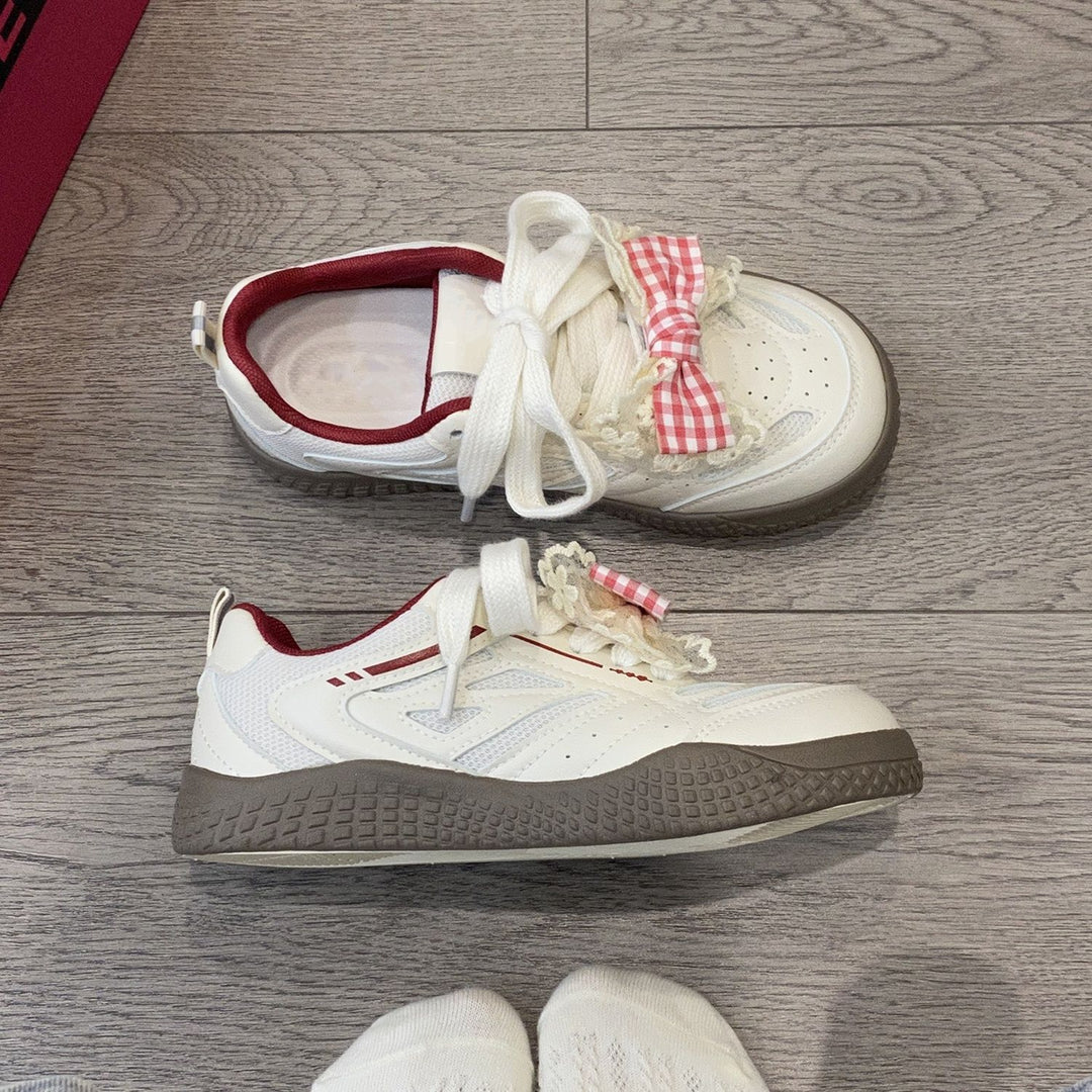 Damen Sneakers mit modischem Schleifen-Design und atmungsaktiver Sohle EB