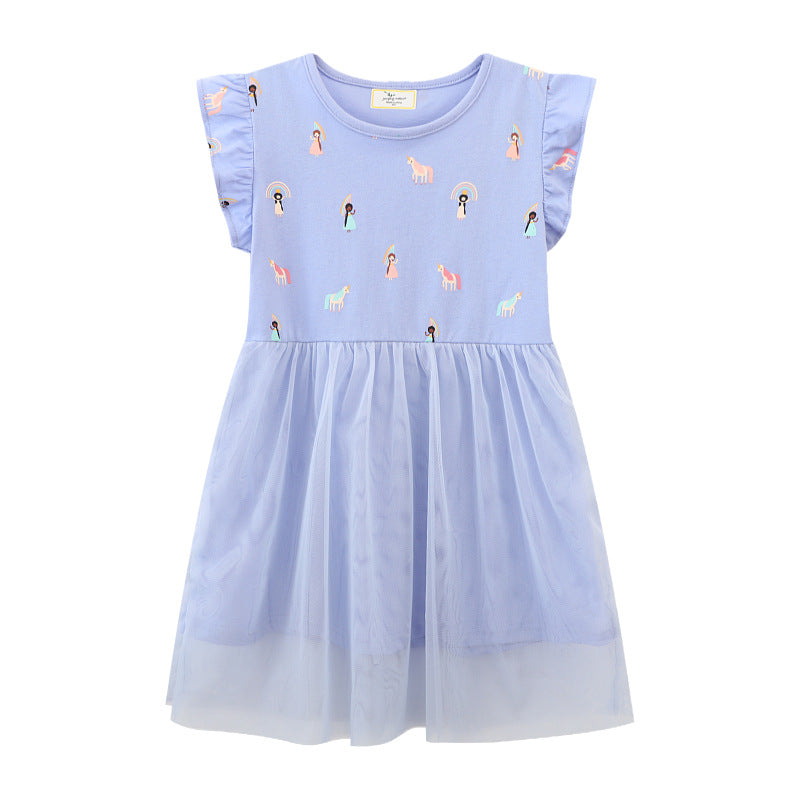 Mädchen Tüll Kleid mit tierischen Applikationen EB
