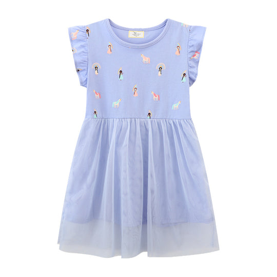 Mädchen Tüll Kleid mit tierischen Applikationen EB