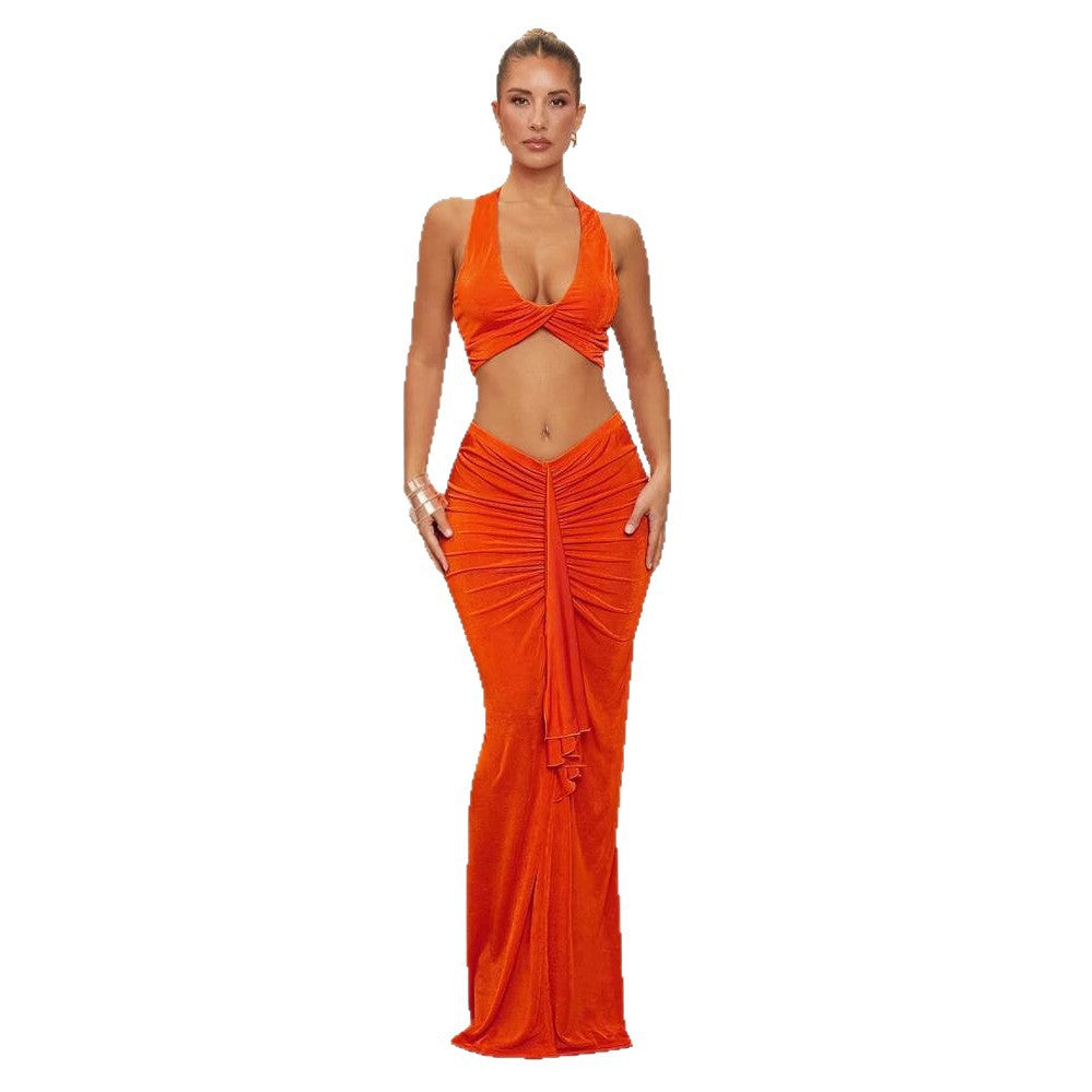 Damen elegantes Bodysuit mit Kreuz-Trageoption und seitlichem Schnitt EB