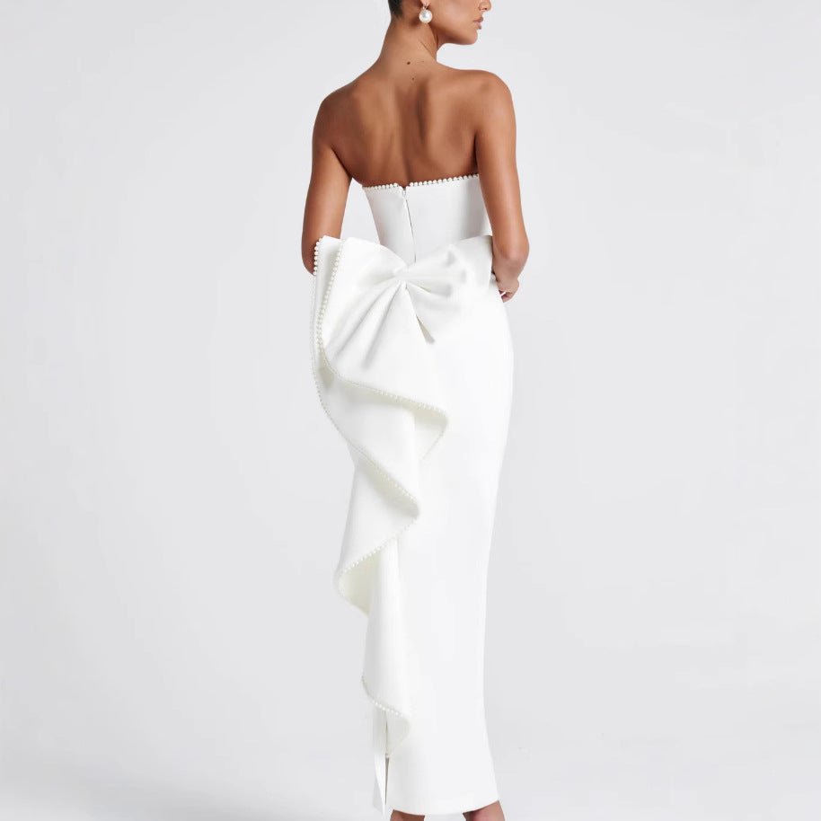 Damen Strapless Maxikleid mit raffinierter Silhouette und eleganten Details EB