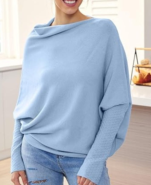 Damen Oversized Pullover mit weitem Schnitt und eleganten Details EB