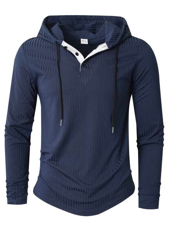 Herren Sportlicher Langarm-Hoodie mit strukturierter Oberfläche EB