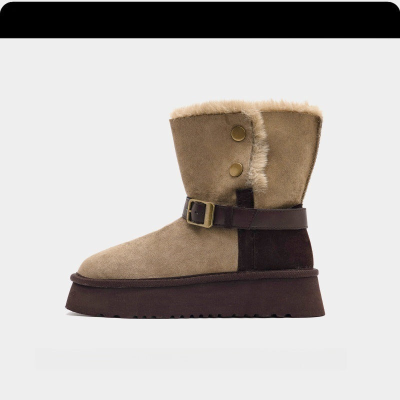 Damen kuschelige Winterstiefel mit warmem Futter und stylishen Details EB