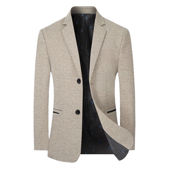 Herren Sakko Slim-Fit aus strukturierter Wollmischung mit kontrastiertem Innenfutter EB