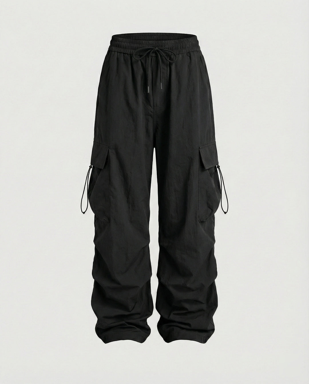Utilitaristische Cargohose mit hoher Taille großen Klapptaschen und verstellbarem Saum EB