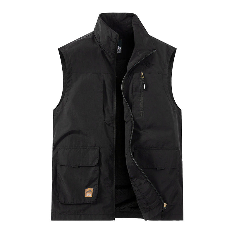 Herren Packbare Funktionsweste mit atmungsaktivem Mesh‑Innenfutter und Mehrfachtaschen EB