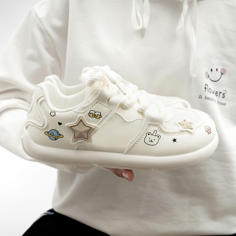Damen Sneakers mit verspieltem Cartoon-Design und atmungsaktiver Oberfläche EB