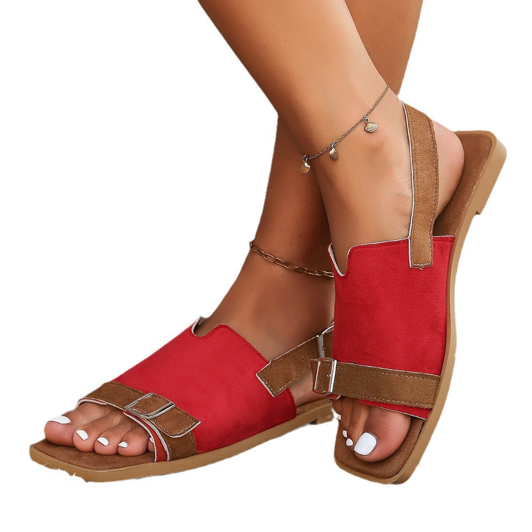Damen Komfortable Riemchen-Pantoletten mit modischem Buckle-Detail EB