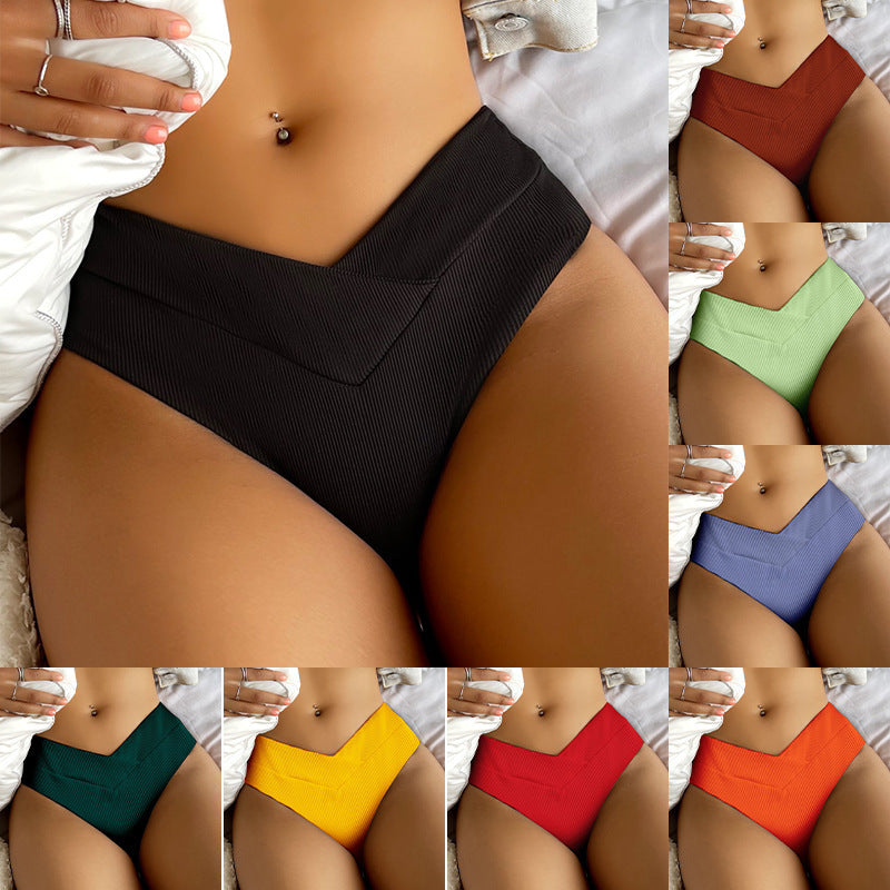 Damen Hoch tailliertes Bikini-Unterteil mit doppeltem Stoff EB
