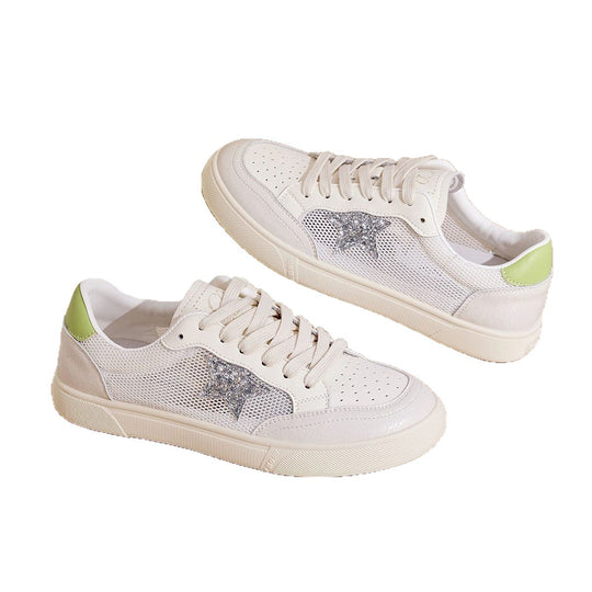 Damen Sneaker mit atmungsaktivem Mesh und stilvollem Sternen-Design EB