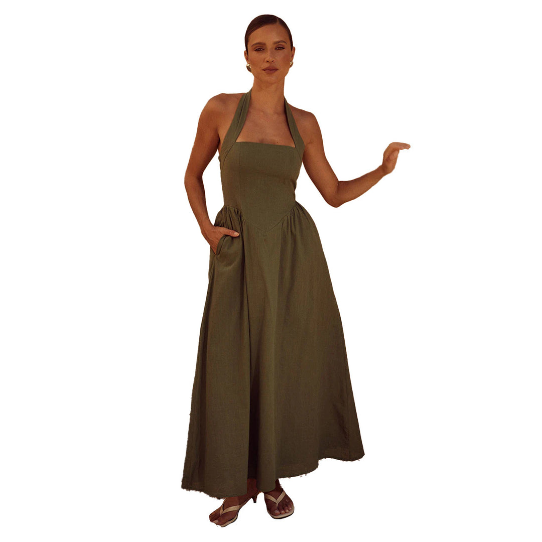 Damen Maxikleid mit tiefem Rückenausschnitt und eleganter Passform EB