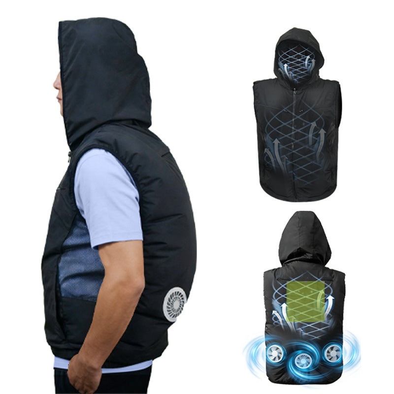 Unisex nan kühlweste mit integrierten Ventilatoren und Kapuze R&B
