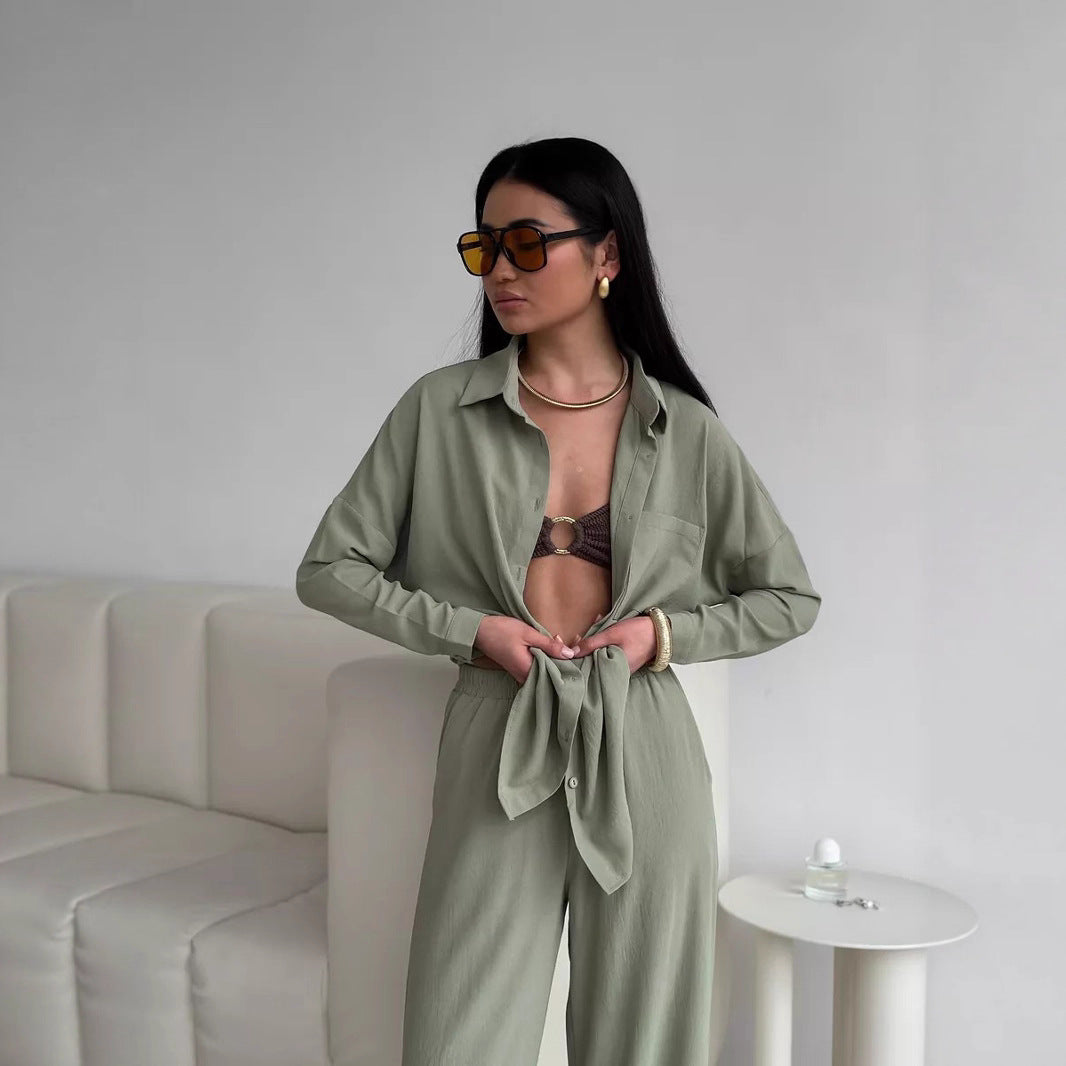 Damen lässige Bluse im Oversized-Stil mit Taschen EB
