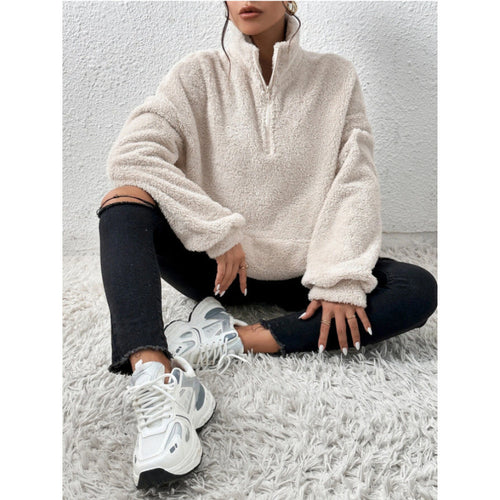 Damen Fleece-Pullover mit hohem Kragen EB