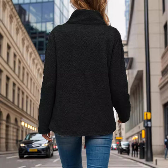 Damen legerer Pullover mit Knopfdetails und praktischen Taschen EB