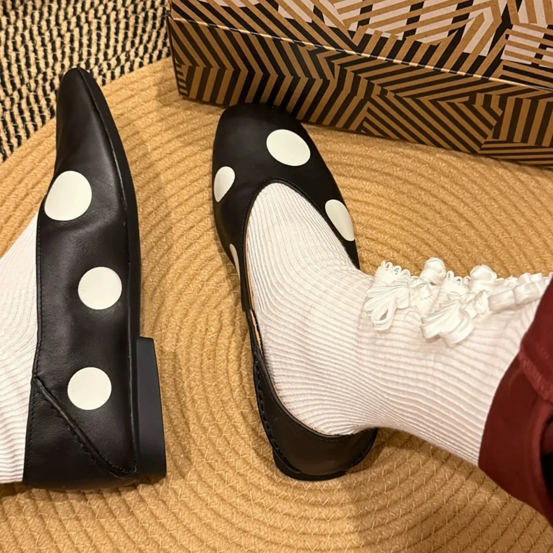 Damen Ballerinas mit modischem Punktedesign und flexibler Sohle EB