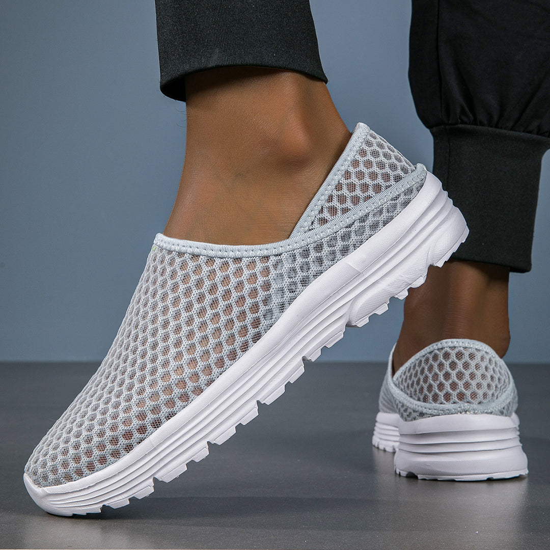 Damen nan luftige Schlupfsneaker mit Honigwaben-Strickoberteil und gedämpfter Komfortsohle EB